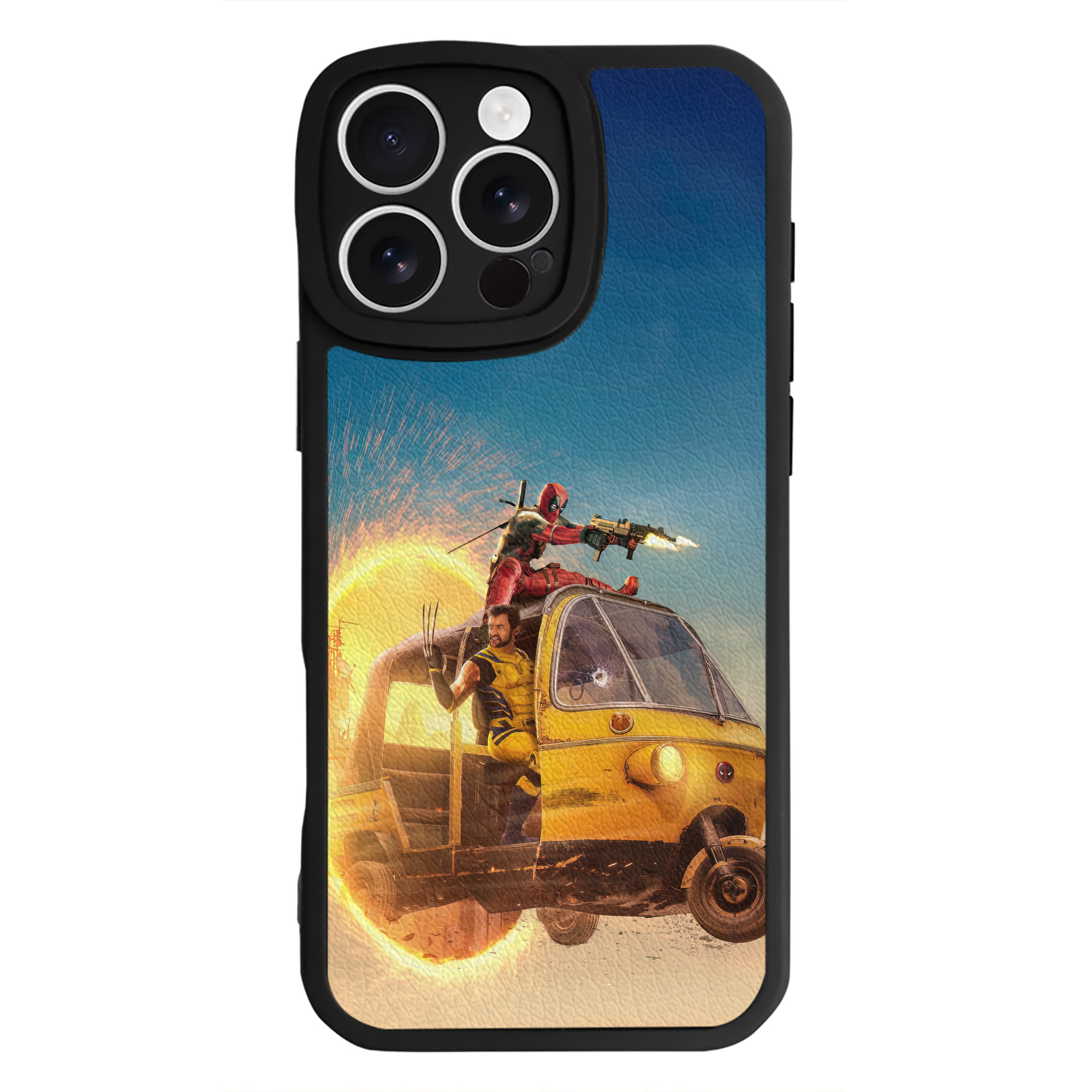 （画像用） Deadpool デッドプール 【iPhone 16シリーズ対応】シリコンスマホケース（レザー調） 材質：シリコン